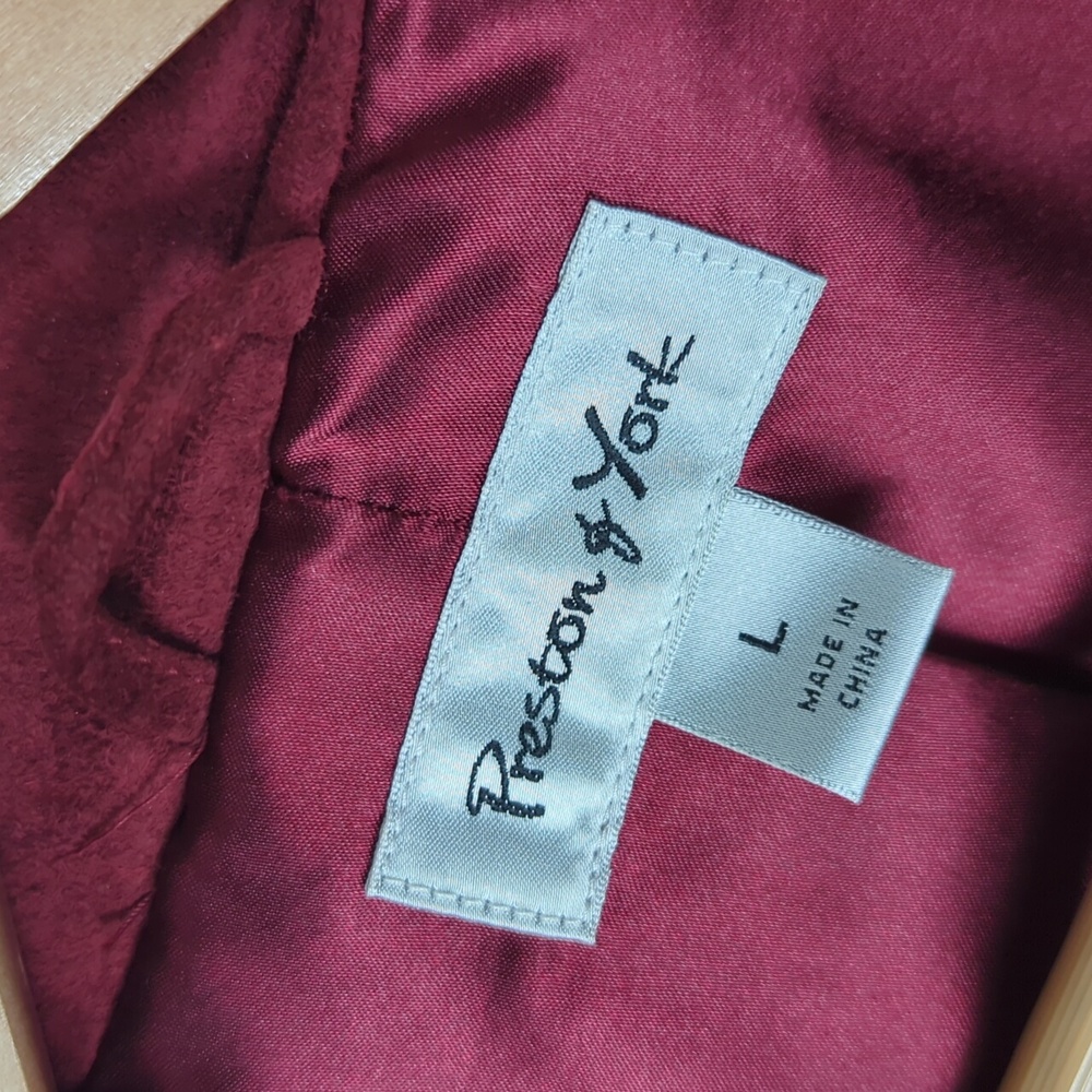 PRESTON & YORK Women's Rust Red Suede Leather Coat Jacket - Picture 3 of 7